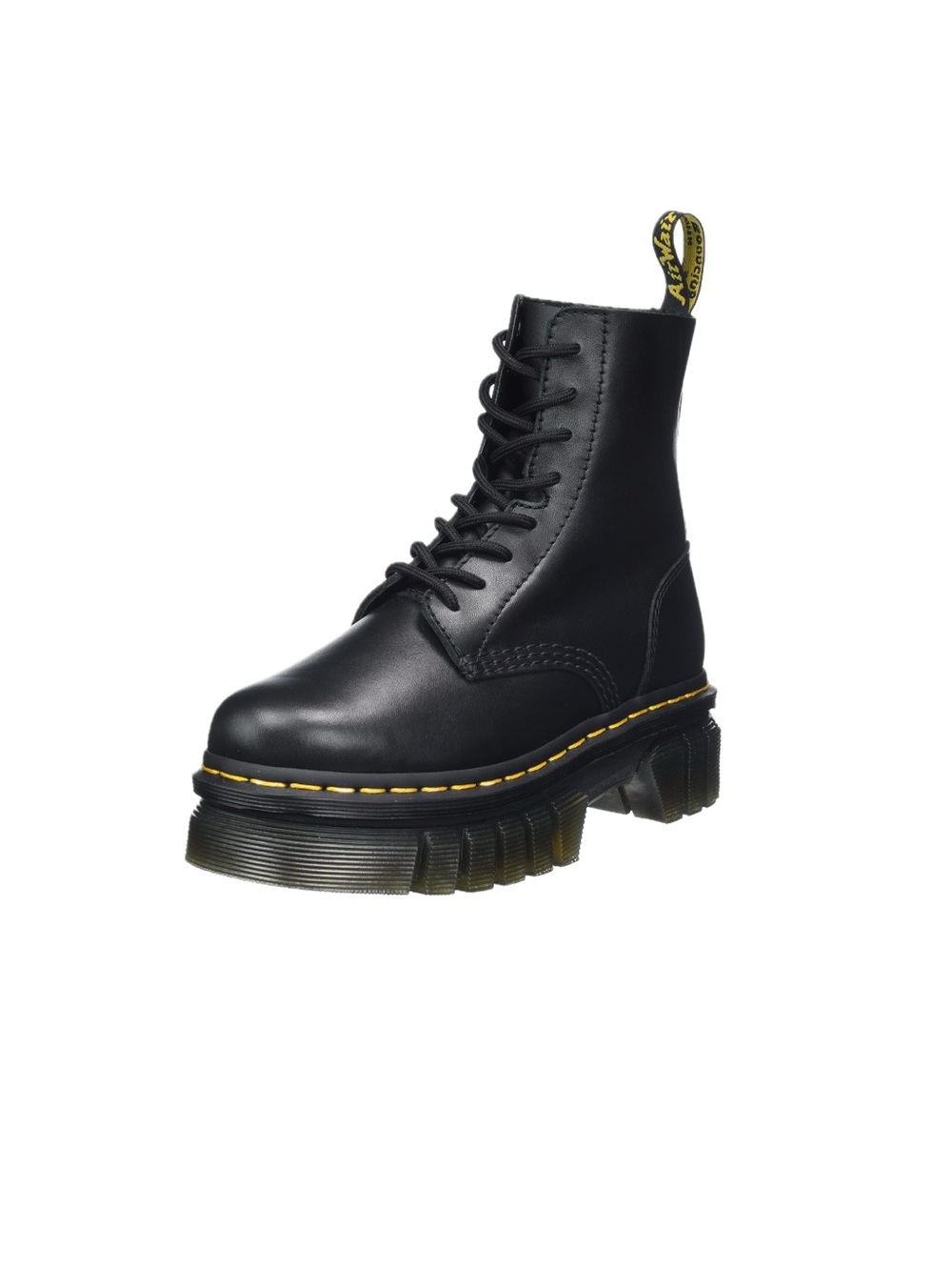 Dr. Martens Audrick Nappa Leather Platform Boots - Black, UK 6 / US Women’s 8